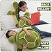 Dalmao 28 Inch Big Sea Turtle Stuffed Animals Giant Soft Plush Toys, Large Ocean Green Turtle Plushie Body Pillow, Gifts for Kid Boys, Girls, Girlfriend, Birthday, Valentine