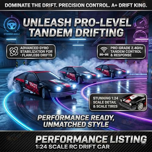 Image of The Little Ones 4x4 Rc Drifting Car - Rc Drift Cars High Speed Remote Control Drift Car 2.4GHz Remote Control Drift Stunt Off Road Cars 360 Rotation Toys for Kids & Adults Boys & Girls [PowerDrift]