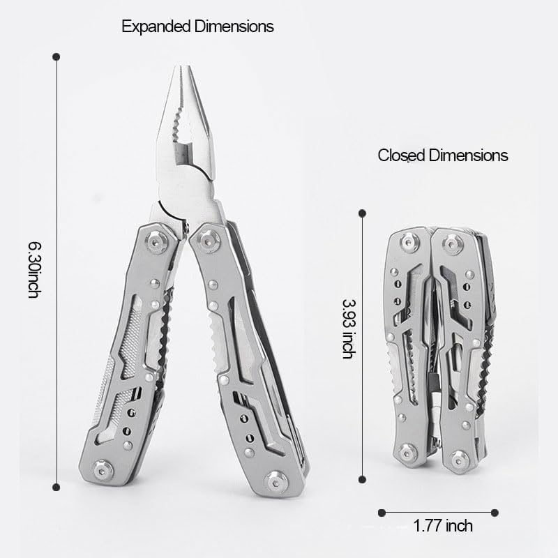 Multitool Plier, 11-in-1 Stainless Steel Pocket Multitool Pliers, Portable Camping Hiking Multi Tool, Gifts for Men, Dad, Husband