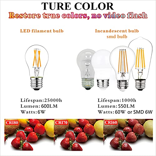Image of LiteHistory A15 E26 Bulb,Light Bulbs 60 watt Soft White,2700K,Non-Dimmable