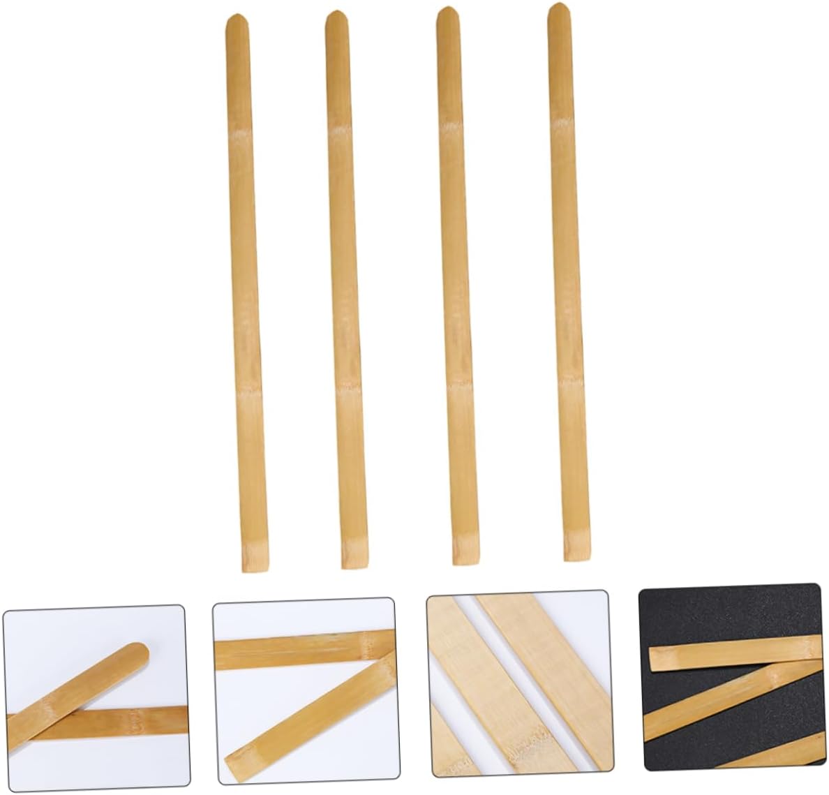4 Pcs Bamboo Pancake Turner for Restaurants and Food Stores
