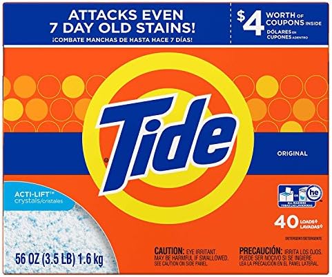 Tide HE Turbo Powder Laundry Detergent Original, 40 Loads, 56 oz- Pack of 2