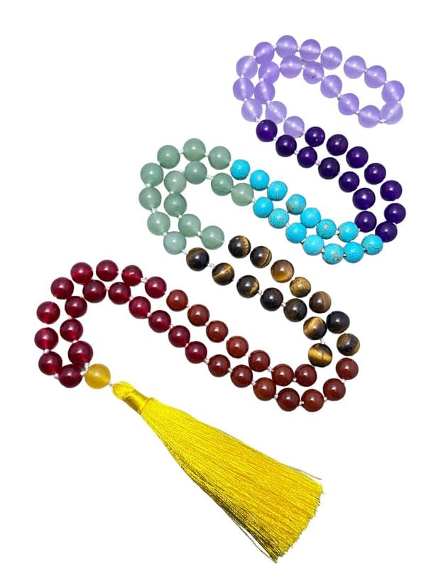 Collier 7 chakras Mala de 108 perles pour votre rituel de méditation japa