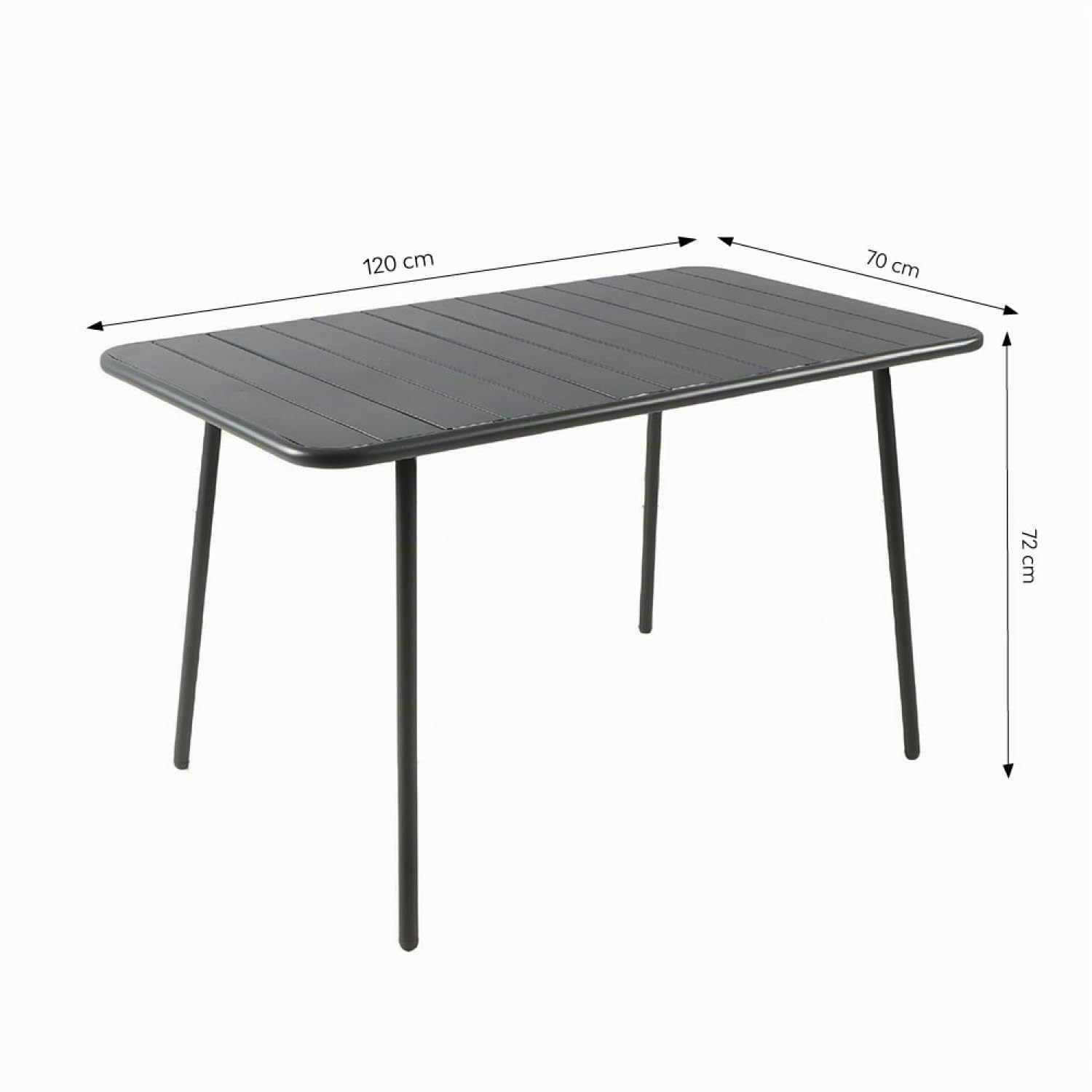 CONCEPT USINE Table de Jardin BERGAME 6 Places Gris 120 cm