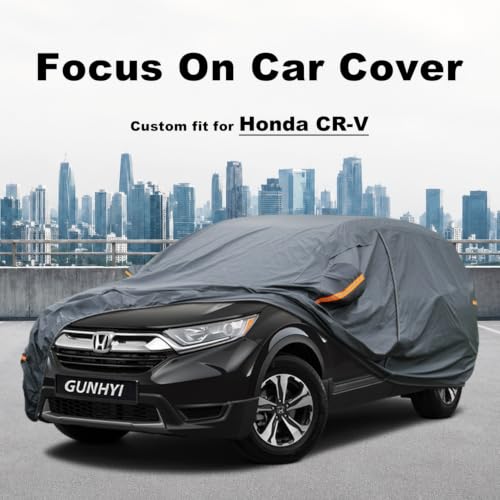 Image of GUNHYI Premium Car Cover Custom Fit Honda CRV CR-V (1995-2026), 16 Layers Heavy Duty Car Cover Waterproof All Weather with Zipper Door for Sun Rain Snow Dust Uv Protection