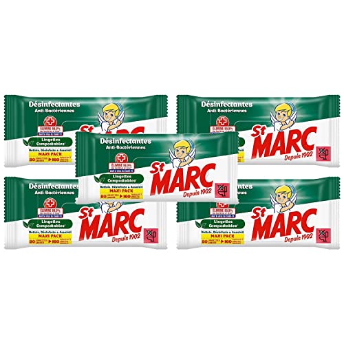 ST MARC Lote de 5 toallitas biodegradables, limpiadoras y desinfectantes, fresadoras, Alpine x80
