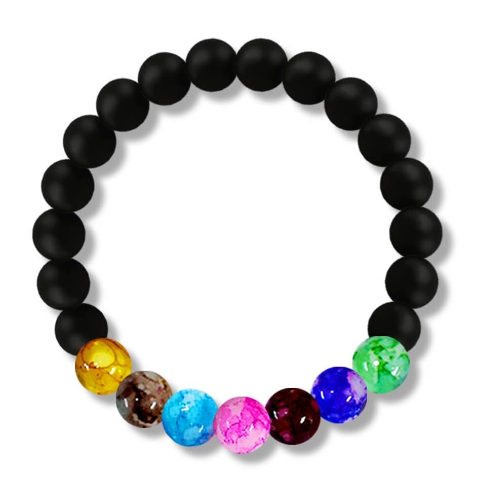 De-Autocaere Valentine's Day Adjustable Round 8mm Blue Crystal Moti Pearl Beads/Stone Evil Eye Hamsa Fatima's Lucky Hand Palm Nazariya Suraksha Kavach Promise Wrist Band Cuff Elastic Field Bracelet