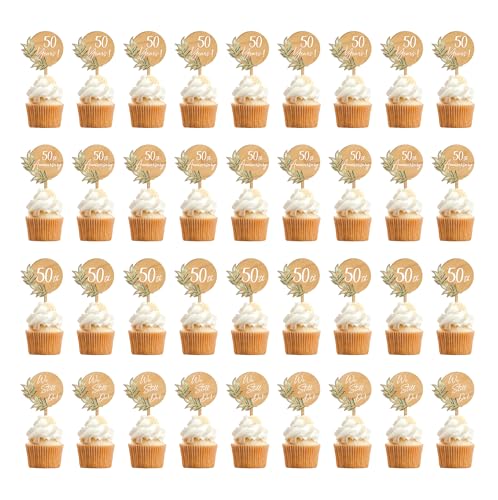 Party to Be 36 PCS 50th Wedding Anniversary Cupcake Toppers