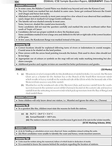 Image of Oswaal ICSE Sample Question Papers Class 10 Geography Book (Reduced Syllabus for 2021 Exam)