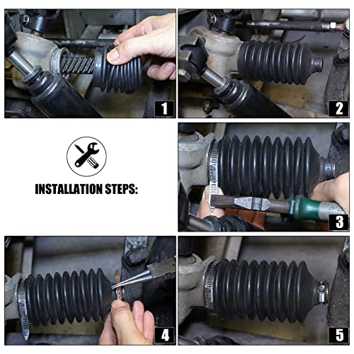 Steering Bellows with Stainless Steel Cable Tie Fits Club Car DS Gas and Electric Passenger Side,Driver Side 1013035 101880001