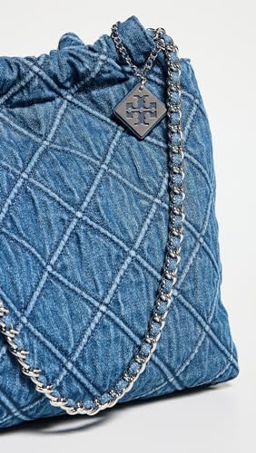 Tory Burch Women's Fleming Soft Denim Drawstring Bag4