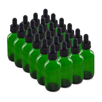 The Bottle Depot - 2 oz Glass Dropper Bottle - 24 Pack - Green - Tincture Bottles With Dropper