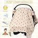 2-in-1 Baby Car Seat Cover & Canopy | Mom Nursing Cover, Easy Install Shield | Multi-Purpose for Winter Warmth & Summer Shade (Brown)
