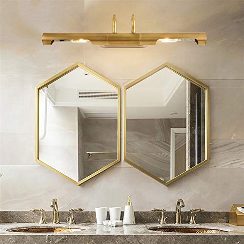 Miroir LED moderne avec applique en cuivre pour coiffeuse