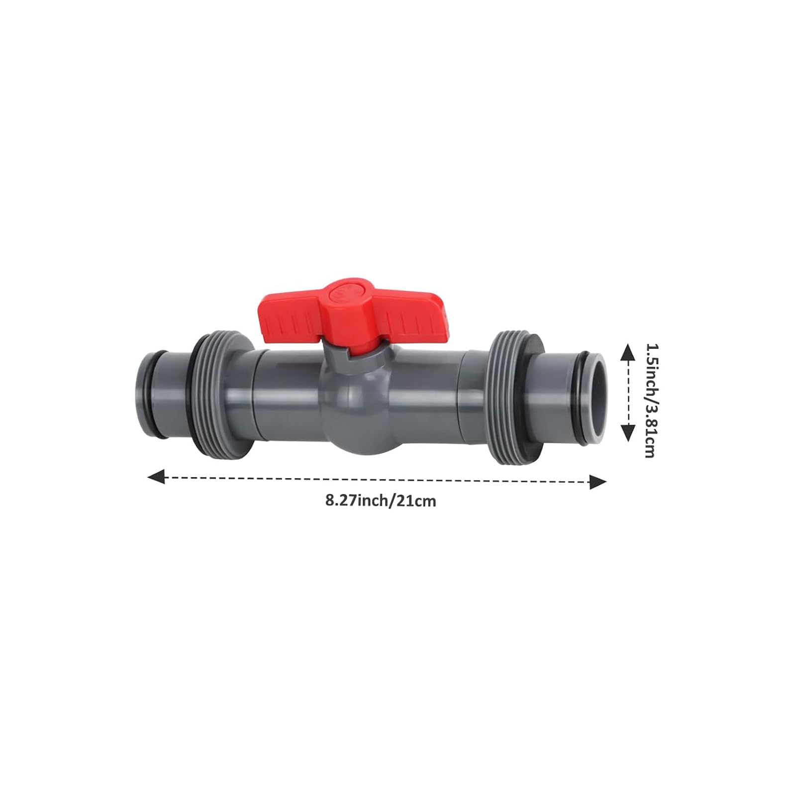 Raccordo per tubo piscina da cortile con chiusura integrata, 2pcs | Connettore filettato da 1, 5 pollici per attività manutenzione della filtro