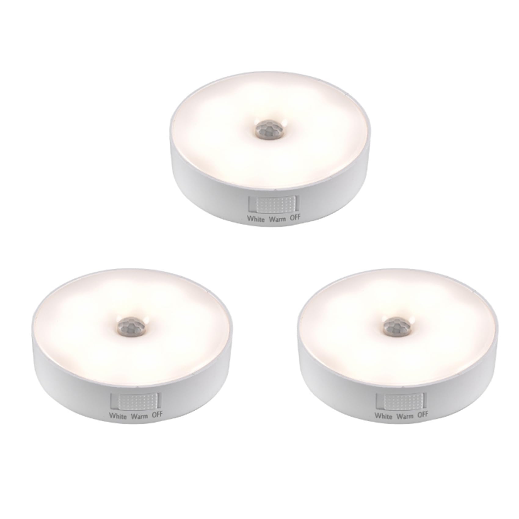 Hndhbfgrt 3X Motion Sensor LED Light USB Nightlights Chargeable Lamp for Kitchen Bedroom Stairs Hallway Cabinet Closet Wardrobe