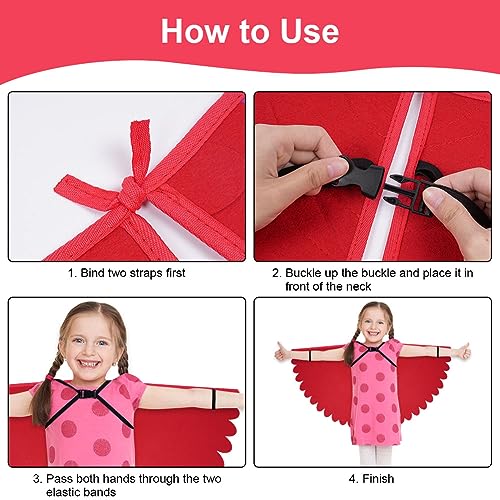 URAQT Felt Bird Capes Wings, Kid Bird Wing Costume Set including Felt Eye Mask - Image 4