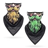Cosswe 2 Stück Multifunktionstuch Gesichtsmaske Sonnenschutz Maske Herren Damen Motorrad Mundschutz Halstuch Sturmhaube Atmungsaktive Sturmmaske Outdoor Motorradmaske Schnelltrocknend (Gelb + Grün)