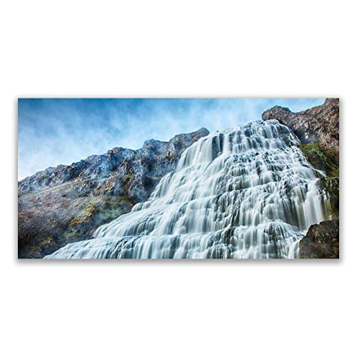 Impression sur verre acrylique 140x70cm tableau mural plastique nature cascade - 2