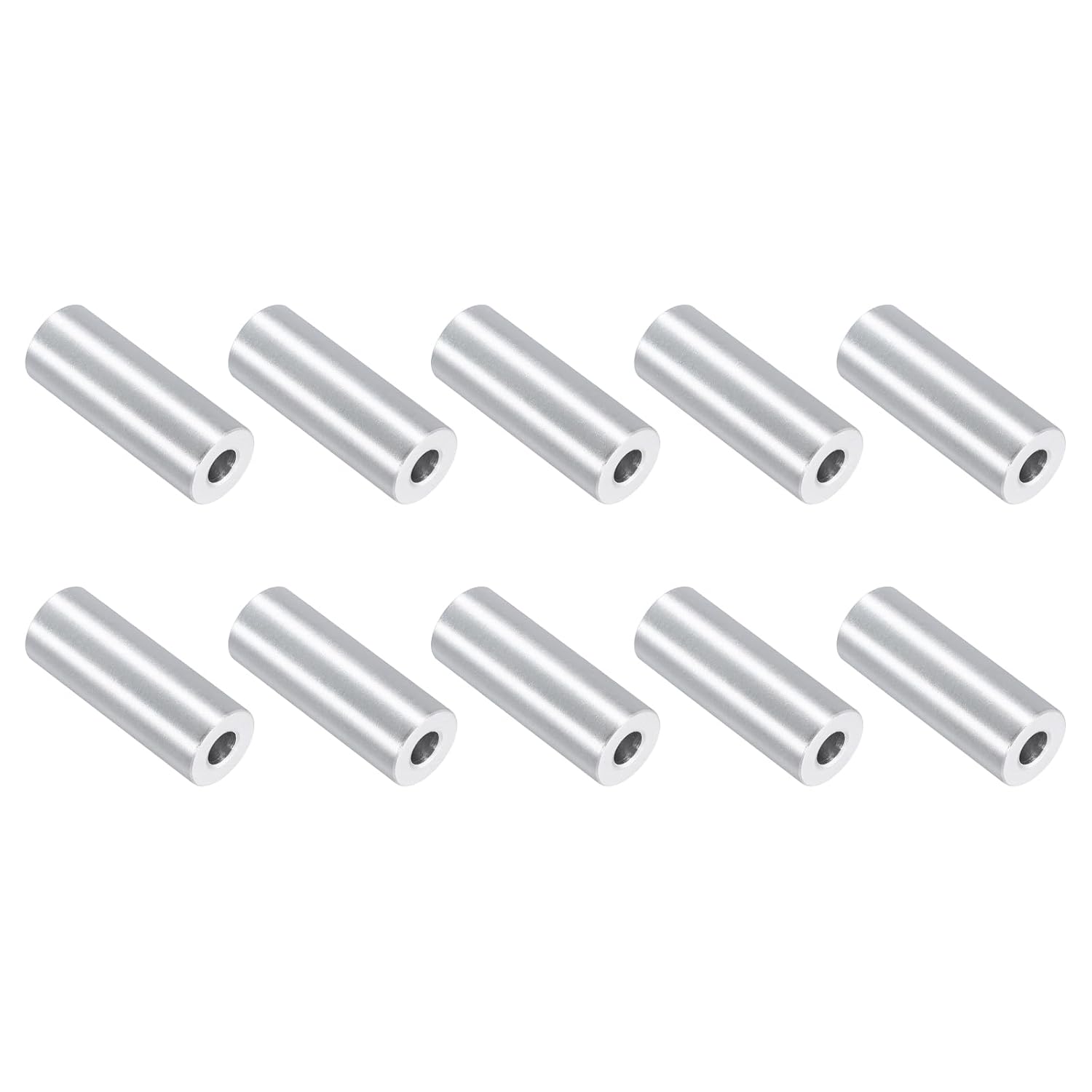 uxcell 10Pcs Aluminum Spacers, 3/4" OD x 5/16" ID x 2"L Screw Standoff Brushed Finish Unthreaded Metal Round Spacer, Unthreaded Standoff Bushing for M8 Screw Bolts