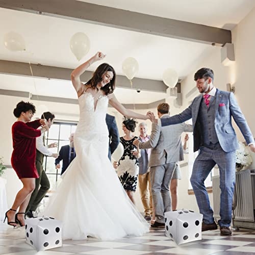 Kisangel 5Pcs Square Dice Balloons Cube Aluminum Foil Balloons For Casino Theme Party Decorations,White #TOP5