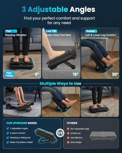 Image of COMFIER Vibration Foot Massager with Heat, Foot Vibrating Plate with 30 Speed Levels & 3 Modes, 3 Adjustable Angles, Remote Control Foot and Calf Massager for Tired Feet, Foldable for Home Office Use