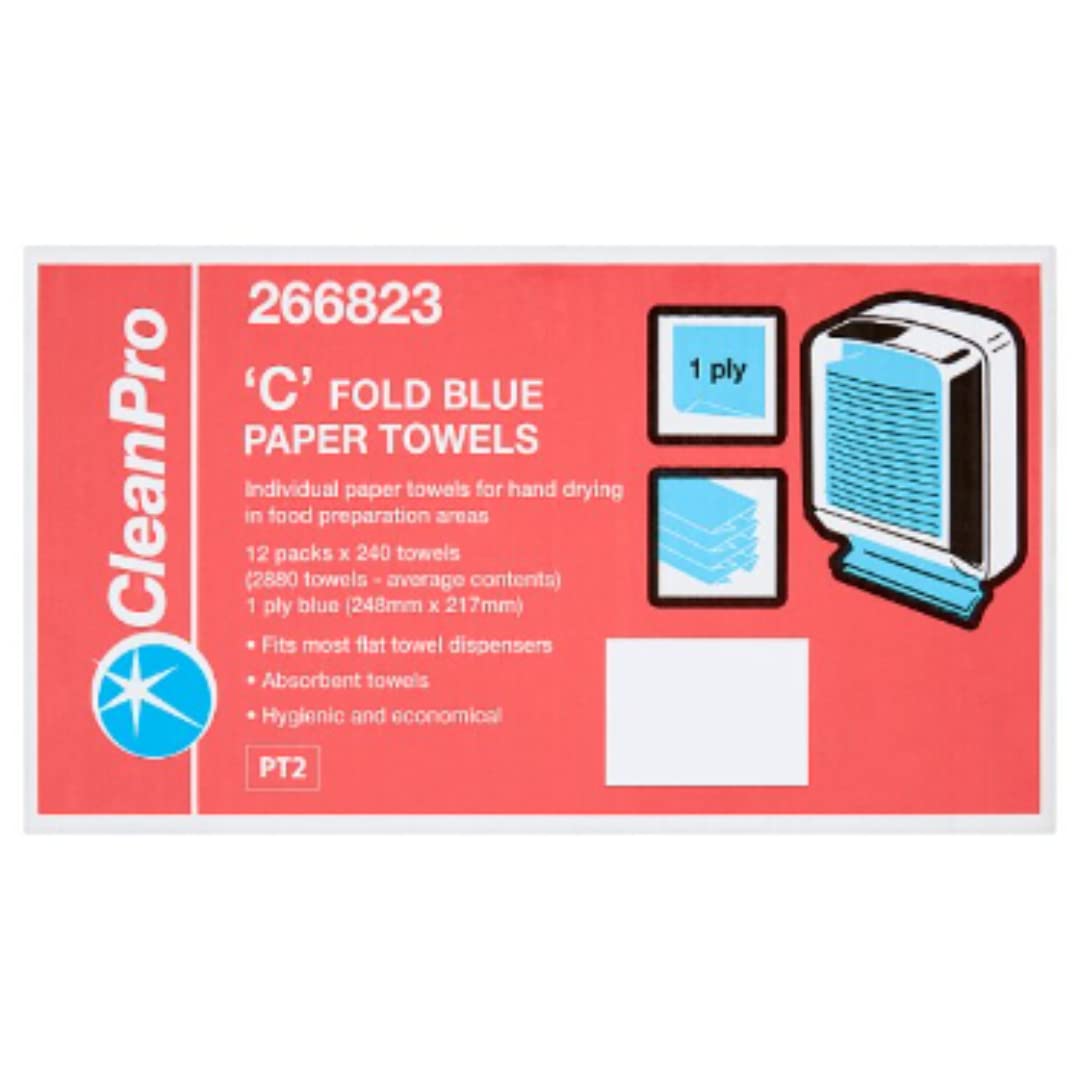 CleanPro 'C' Fold - Toallas de papel (1 unidad), color azul