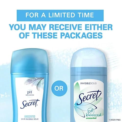 Secret Anti-Perspirant Deodorant Invisible Solid Unscented 2.60 Oz (Pack Of 4) #TOP6