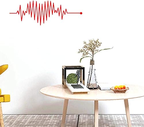 Miniatura 6 de BIBITIME Adhesivo de vinilo con electrocardiograma de corazón rojo para sala de estar, vacaciones, pareja, dormitorio, hija, guardería, novia,