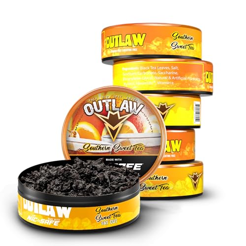 Outlaw Dip - Southern Sweet Tea - Fat Cut - 6 Pack - Tobacco & Nicotine Free Chew