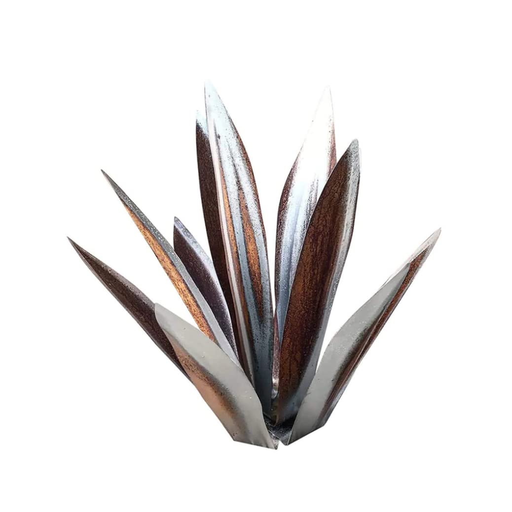 Metal Agave Plants 13.78 InchOutdoor Decor Tequila Rustic Sculpture Metal Agave Yard Art Agave Sculpture Statue Garden Yard Decor Ornament Silver Agave Metal Plants For Yard Garden Sculpture Metal Aga