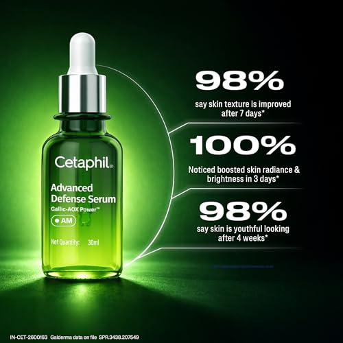 Image of Cetaphil Advanced Defense Serum 30ml | Day Routine Antioxidant | Skin Barrier Defense Face for Sensitive Skin | Hydrating & Radiance Boosting with Gallic Acid + Vitamin E 2x More Effective than Vitamin C | Fragrance Free, Dermatologist Recommended