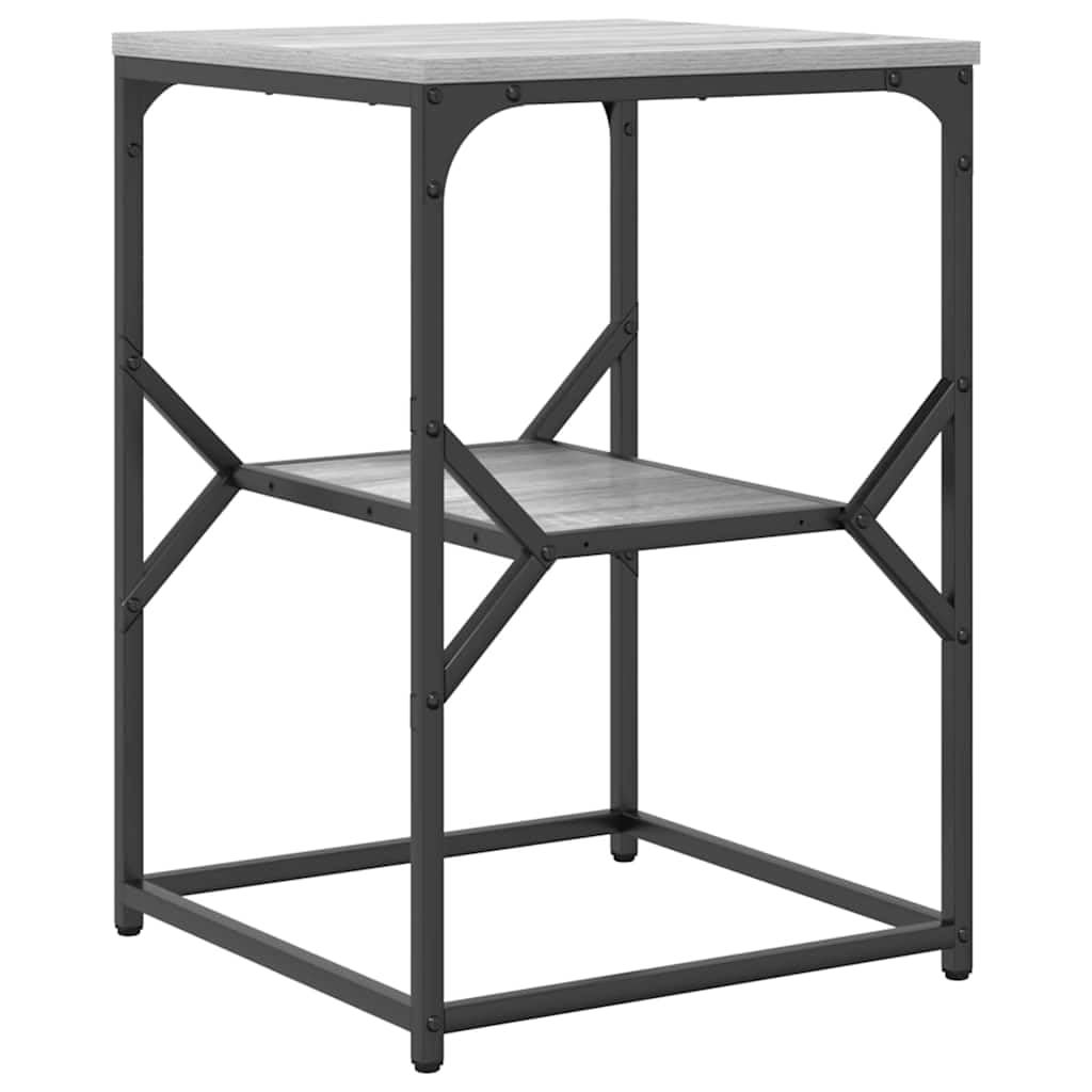 Table de nuit gris sonoma 41x40x60 cm en bois d'ingénierie et acier
