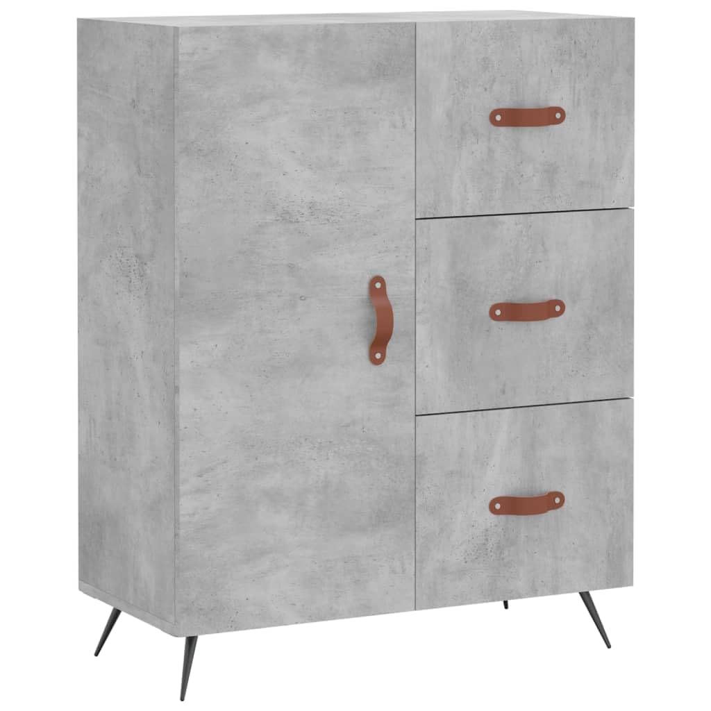Armadio alto in legno grigio cemento, 69,5 x 34 x 180 cm