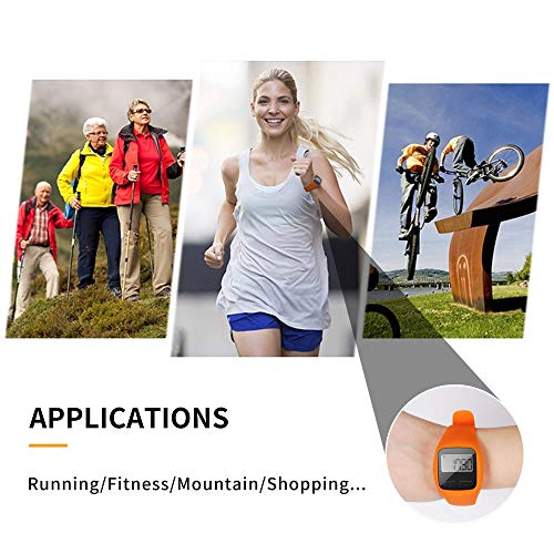 BATAUU Fitness Tracker, 3D Digital Watch Pedometer for Walking & Running, Simply Operation, Accurate Step Counter,Walking Distance Miles & Km, Calorie Counter, Activity Time (Orange) - Thumbnail 6