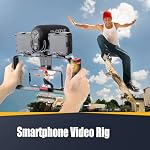 Zeadio Smartphone Camera Stabilizer, Portable Handle Grip Handheld Video Rig, Fits for All Camcorder, Camera, Action Camera, DSLR and All iPhone and Android Smartphones