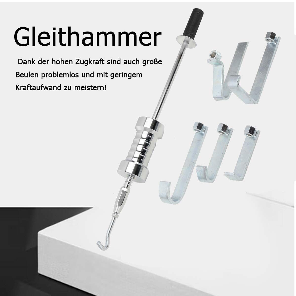 Gleithammer-Set, Schwerlast-Zughamme mit 5 Haken Zughammer
