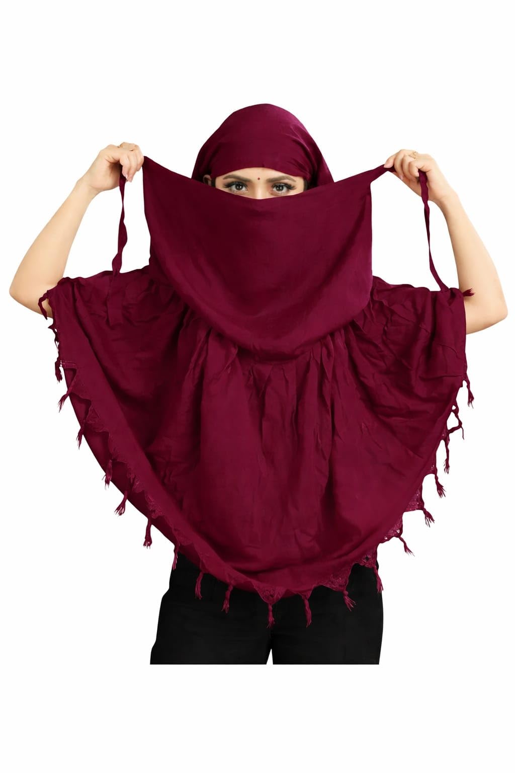 Women Cotton Multi-Purpose Scarf Face Cover | Breathable Sun Protection Wrap | Universal Size| Duppatta | Hijab | Lightweight Neck & Head Scarf for Driving & Outdoor Use-image-20