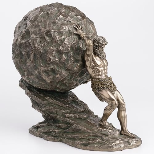 Estatua grande de resina con acabado bronce Sísifo 15.25 pulg miniatura 3