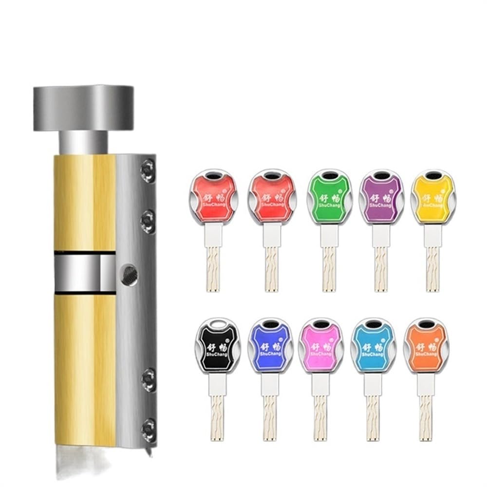Barrel Lock Door Lock Brass Cylinder Single Open Sided Break Anti Pry Stainless Steel Bar Snake Groove Color 10 Keys(90(42.5knob-47.5))