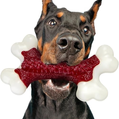 Kseroo Indestructible Dog Toys for Aggressive Chewers: Beef Flavo...