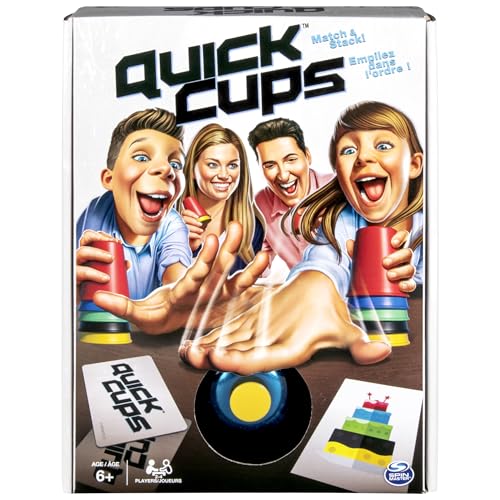 Quick Cups, Match ‘n’ Stack, Cup Stacking Family Game for Kids Aged 6 and up, by Spin Master Games