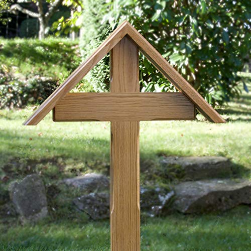 Preisvergleich Produktbild Grabkreuz mit Dach, 87cm x 54cm