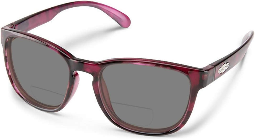 Suncloud Loveseat Polarized Bi-Focal Reading Sunglasses in Violet Havana Tortoise with Grey Lenses +2.75