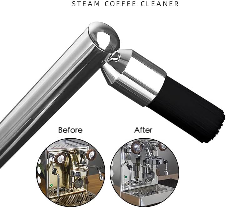 Miniatura 5 de Cepillo de café expreso, kit de limpieza para máquina de espresso, limpiador de varita de vapor, kit de descalcificación de café de alta presión con