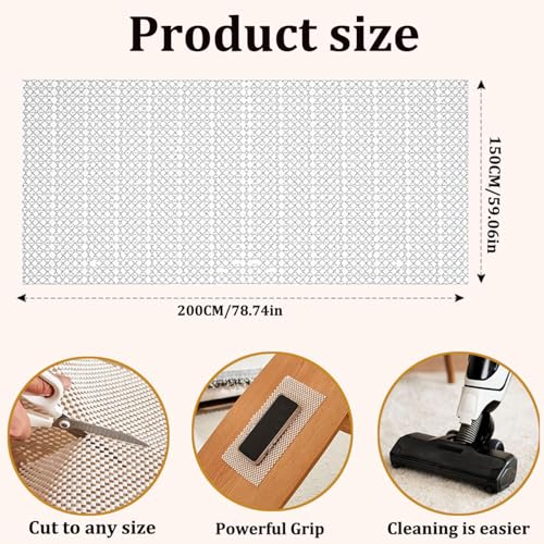 Alfombrilla antideslizante para alfombras de suelo duro y madera (1,5 x 2 m) 3