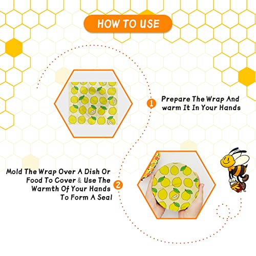 image for PICcircuit Reusable Beeswax Wrap - 9 Pack Eco-Friendly Beeswax Wraps F