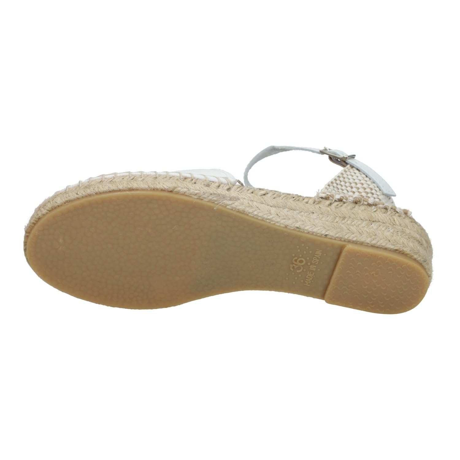 225 Esparteñas Blancas para niñas, esparteñas de comunión para Chicas, con Hebilla y Plantilla de Piel, Hechas en España NIÑA Zapato COMUNIÓN