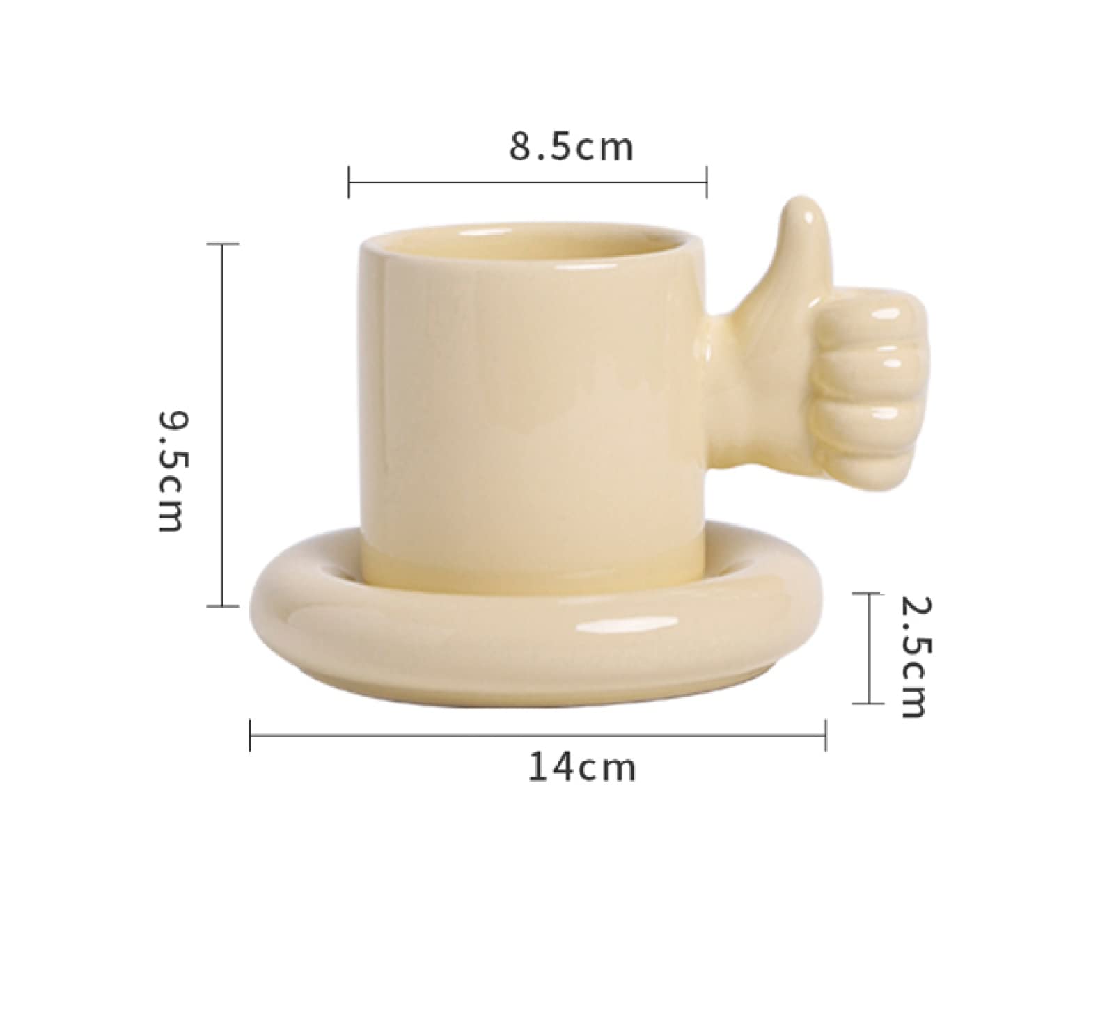 Tazza da caffè in ceramica Tazza da caffè beige con piattino Tazza da tè Tazza da caffè in ceramica Tazza Regalo per ufficio e casa