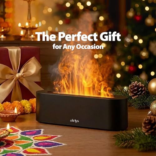 Image of Aroma Flame Diffuser with Free 15ml Premium Essential Oil Aromatherapy Humidifier Realistic Flame Effect | 7 Color LED Modes | Ultrasonic Quiet Mist | Auto Shut-Off Timer